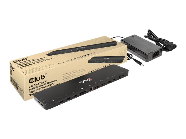 CLUB3D 4K ChargingDock USB-C ->6xUSB3/DP/2xHDMI/LAN 120W retail CSV-1566
