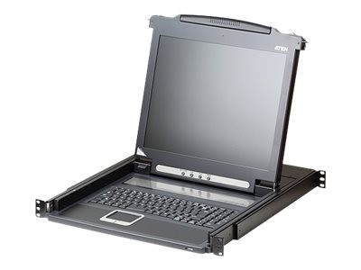 ATEN KVM ATEN CL1000M-ATA, Slideaway-43,18cm-(17")-LCD-Konsole, mit beleuchteter Tastatur (DE-Layout), fü