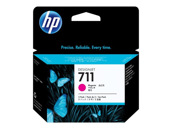 HP 711 3er Pack Magenta Tintenpatrone CZ135A