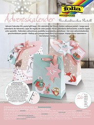 folia Adventskalender "Geschenktaschen Pastell", 26-teilig