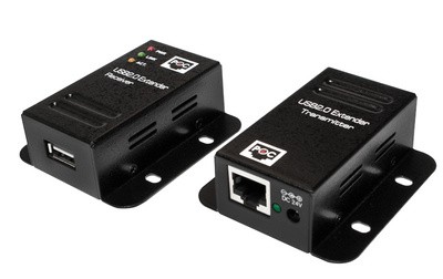 LogiLink USB 2.0 Extender Set, mit 1-Port USB Hub, PoE