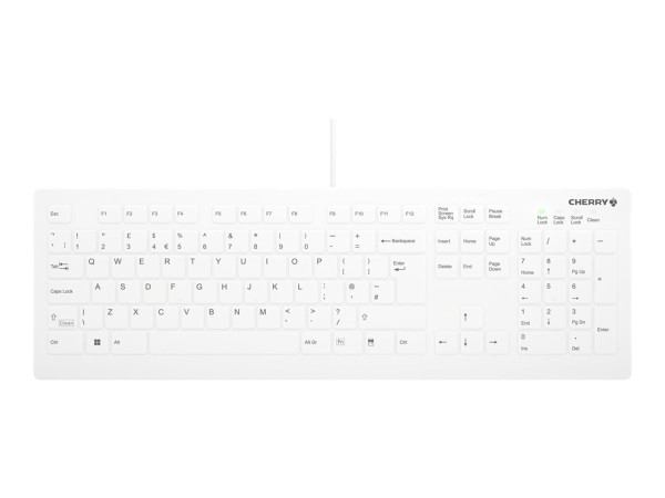 CHERRY Flat Profile Hygiene Desktop Keyboard Sealed USB Whit AK-C8112-U1-W/GB
