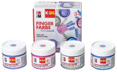 Marabu KiDS Fingerfarbe Metallic, 100 ml, 4er Set