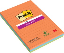 Post-it Haftnotizen Super Sticky Notes, 101 x 152mm, liniert