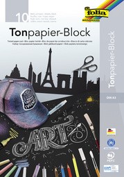 folia Tonpapierblock, DIN A3, 130 g/qm, schwarz