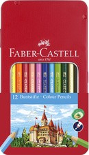 FABER-CASTELL Hexagonal-Buntstifte CASTLE, 36er Metalletui