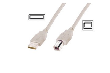 DIGITUS USB 2.0 Anschlusskabel, USB-A - USB-B Stecker, 0,5 m