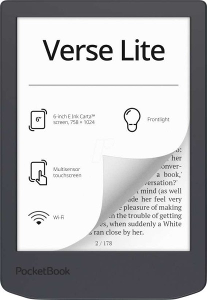 POCKETBOOK Verse Lite eReader mist grey 15,24cm (6") Display 8 GB PB619-T-WW-B