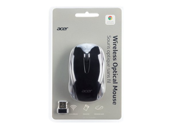 ACER kabellose Maus G69 RF2.4G mit Chrome Logo schwarz Retail Pack WWCB GP.MCE11.00S
