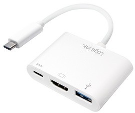 LogiLink Multiport Adapter, USB-C - HDMI, weiß