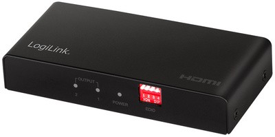 LogiLink 4K/60 Hz HDMI Splitter, Downscaler, 2-fach, schwarz