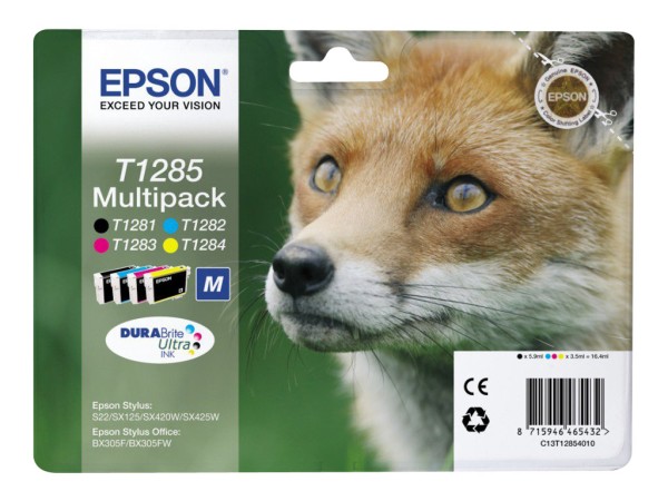 EPSON EPSON T1285 Multipack 4er Pack Schwarz, Gelb, Cyan, Magenta Tintenpatrone