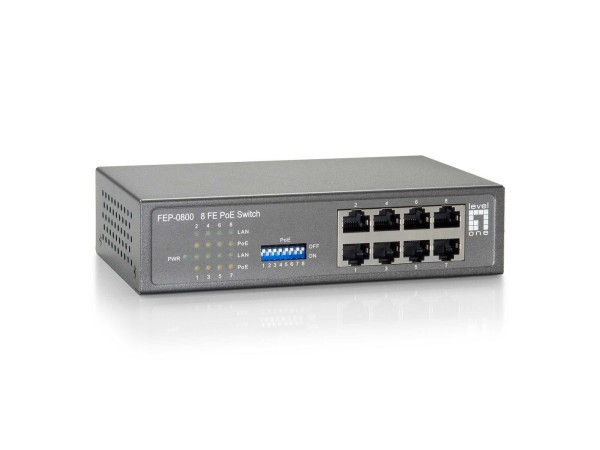 LEVELONE LEVEL ONE FEP-0800, 8 FE POE SWITCH,90W