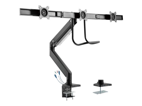 INLINE Tischhalterung mit Lifter und USB 3.0, beweglich, für 3 Monitore bis 23172A