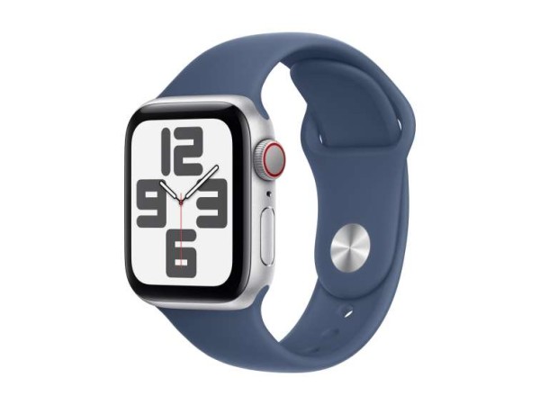 APPLE Watch SE GPS + Cellular 40mm Silver Aluminium Case with Denim Sport B MXGF3QF/A