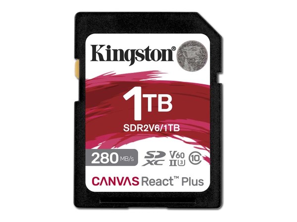 KINGSTON Canvas React Plus SDXC UHS-II 280R/150W U3 V60 for Full HD/4K 1TB SDR2V6/1TB