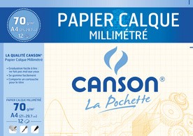 CANSON Millimeterpapier, DIN A4, 90 g/qm, Farbe: blau