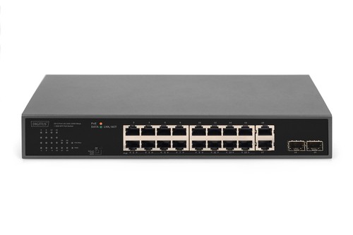 DIGITUS 16+2 Port GE + 2GE SFP Uplink PoE Switch 16+2 Port 10/100/1000mbps DN-95358