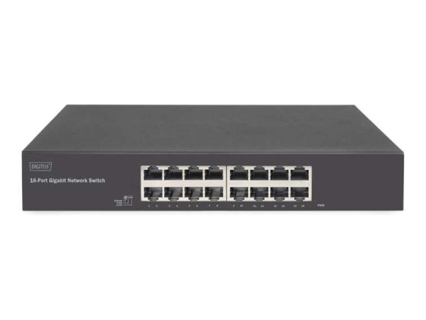 DIGITUS Switch 16-Port Gigabit, 19" unmanaged schwarz DN-80112-2