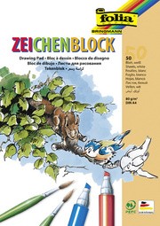 folia Zeichenblock, 80 g/qm, DIN A4, 50 Blatt