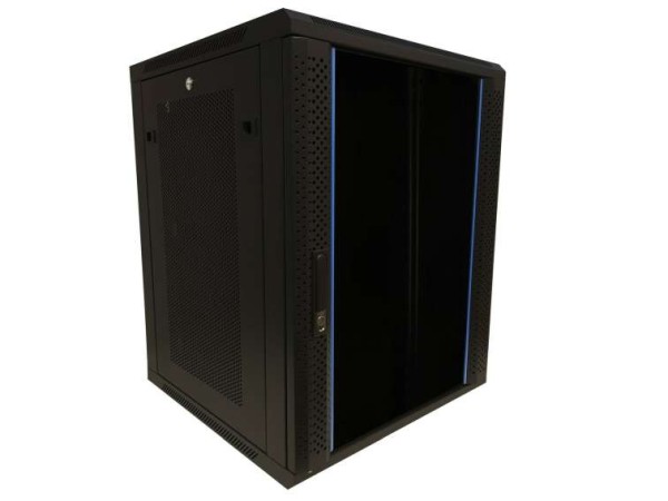 DSIT 15 HE Serverschrank, 19? Wandgehäuse mit Glastür und Perforierte Seite DS6615ZP