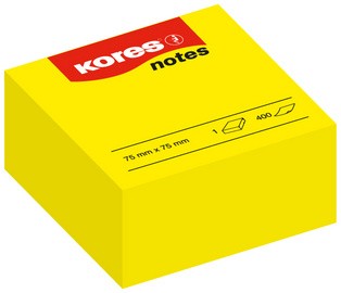 Kores Haftnotizen Würfel "notes", 75 x 75 mm, blanko, gelb