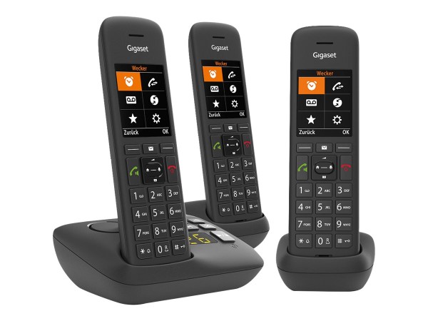 GIGASET GIGASET C575A Trio schwarz 200 Adressbucheinträge TFT-Farb-Display Wecker Kalender