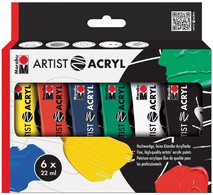 Marabu Acrylfarben-Set "Artist Acryl", 6 x 22 ml