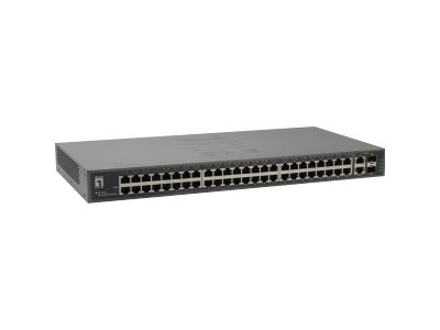 LEVELONE 50-Port Ethernet Switch, 2x SFP/RJ45 Combo Gigabit FGU-5021