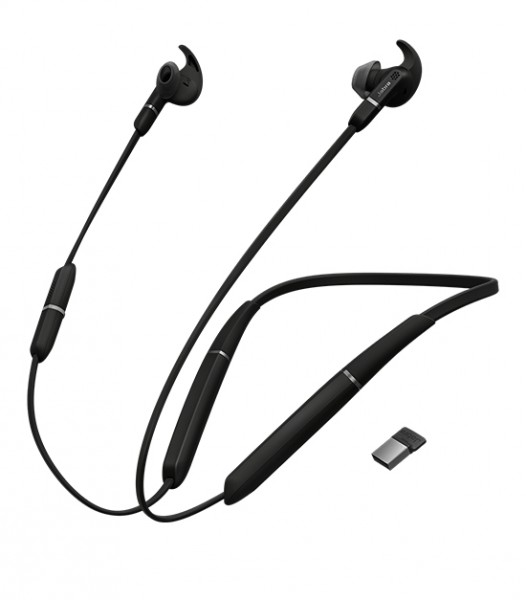 Jabra Evolve 65e - Kopfhörer - im Ohr - Nackenband - Schwarz - Binaural - Multi-key - Lautstärke + - Lautsärke - - Knöpfe