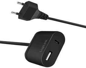 LogiLink USB-Adapterstecker mit Festkabel, 1x USB, 12 Watt