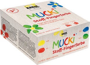 KREUL Stoff-Fingerfarbe "MUCKI", 150 ml, 4er-Set