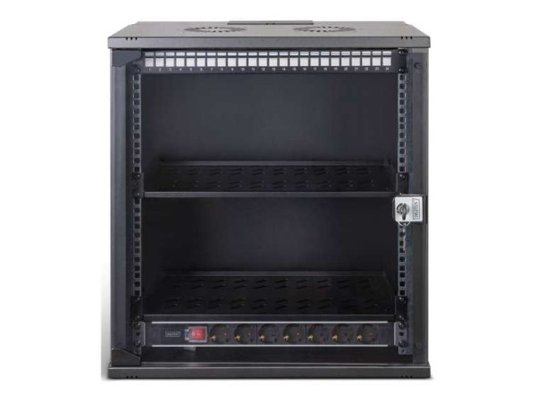 DIGITUS 48,26cm 19Zoll Netzwerk-Set 12HE Wandgehäuse und Zubehör sw SOHO Pr DN-49207-SET