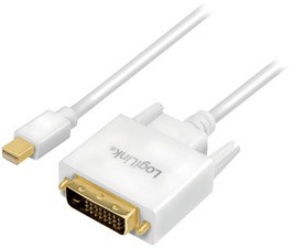 LogiLink Mini DisplayPort - DVI Adapterkabel, weiß, 1,8 m