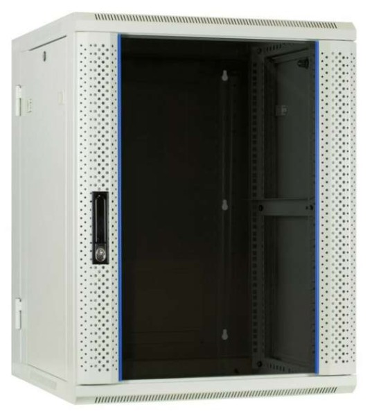 DSIT 15 HE Serverschrank, wendbares Wandgehäuse mit Glastür, Weiß (BxTxH) 6 DS6615W-DOUBLE