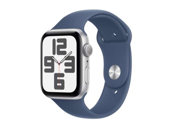 APPLE Watch SE GPS 44mm Silver Aluminium Case with Denim Sport Band - S/M MXEQ3QF/A