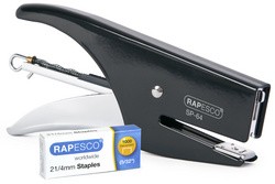 RAPESCO Heftzange SP-64 (6/4 & 21/4 mm), chrom / weiß
