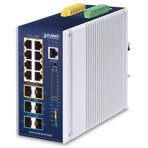 PLANET TECHNOLOGY PLANET TECHNOLOGY Industrial 8-Port GE 802.3bt PoE++ IGS-6329-8UP2S4X