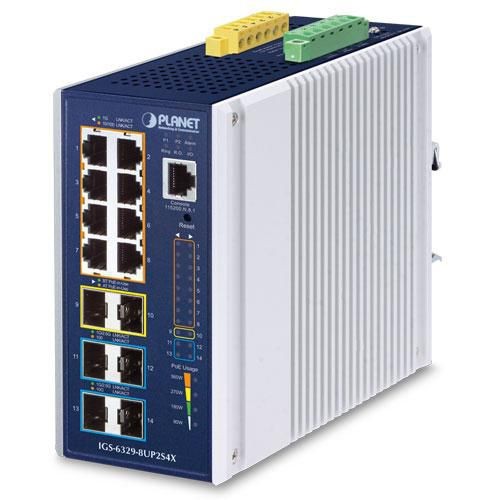 PLANET TECHNOLOGY PLANET TECHNOLOGY Industrial 8-Port GE 802.3bt PoE++ IGS-6329-8UP2S4X