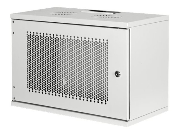 DIGITUS DIGITUS 7HE Wandgehäuse SOHO unmontiert 370x540x400mm perforierte Fronttür grau Farbe grau RAL 7035