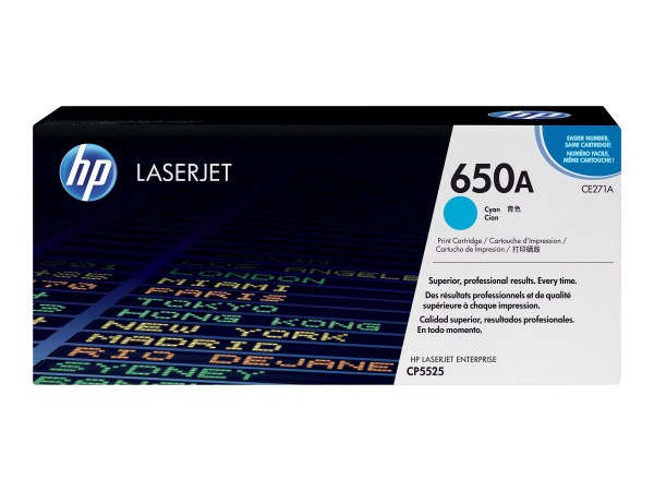 HP HP 650A Cyan LaserJet Tonerpatrone (CE271A)