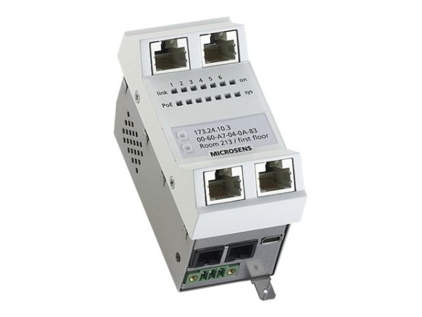 MICROSENS MICROSENS MS450187M-G6+, Gigabit Ethernet Micro-Switch G6 optional mit PoE+ zur anwenderfreundlichen