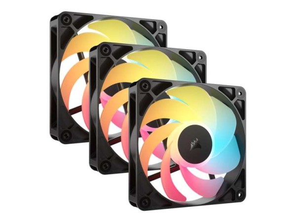 CORSAIR RS Series RS120-R ARGB PWM-Lüfter - 3er-Pack, 120 mm, schwarz CO-9050196-WW