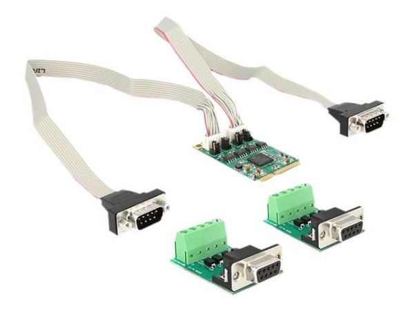 DELOCK Mini PCI Expr Card Delock 2x D-Sub9 Slotblech +600W Ü-Schutz 95245