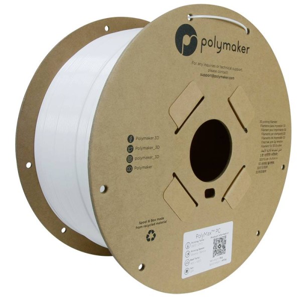 POLYMAKER POLYMAKER PC02006 Filament PC (Polycarbonat) schlagfest, hitzebeständig 1.75 mm 3000 g Weiß Pol