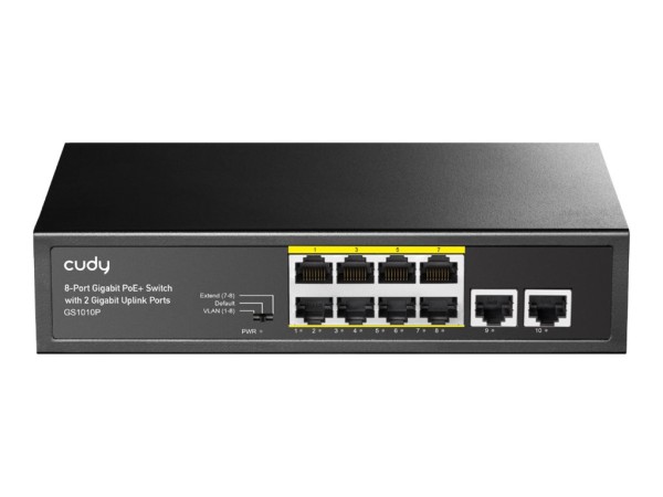 CUDY CUDY 8P GS1010P RM PoE+