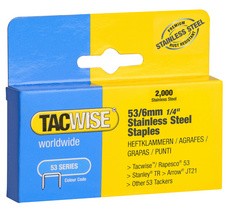 TACWISE Heftklammern 53/8 mm, Edelstahl, 2.000 Stück