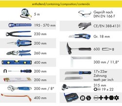 HEYTEC Werkzeug-Rucksack "Dachdecker", bestückt, 50-teilig