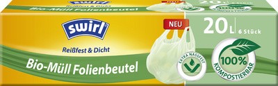 swirl Bio-Mülleimerbeutel, kompostierbar, grün, 20 Liter