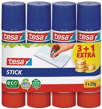 tesa ecoLogo Stick Klebestift, 4er Pack, 20 g